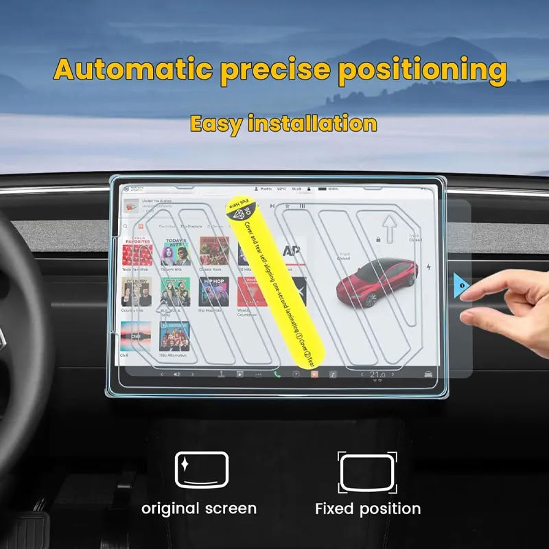 Front & Rear Display Tempered Glass Screen Protector for Model Y Juniper / 3 Highland - Teskay