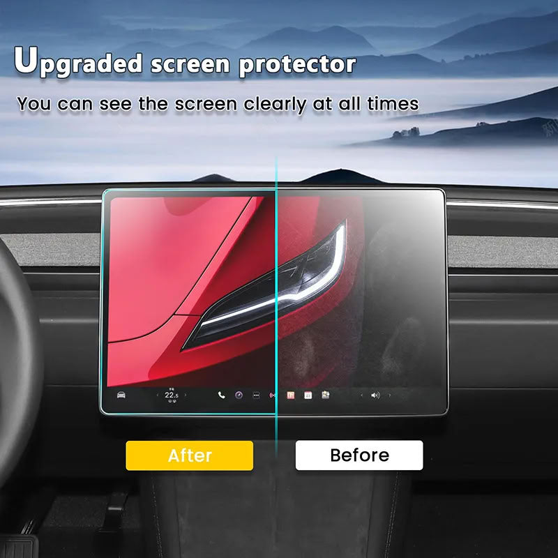 Front & Rear Display Tempered Glass Screen Protector for Model Y Juniper / 3 Highland - Teskay