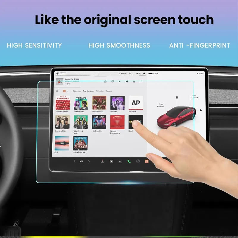 Front & Rear Display Tempered Glass Screen Protector for Model Y Juniper / 3 Highland - Teskay