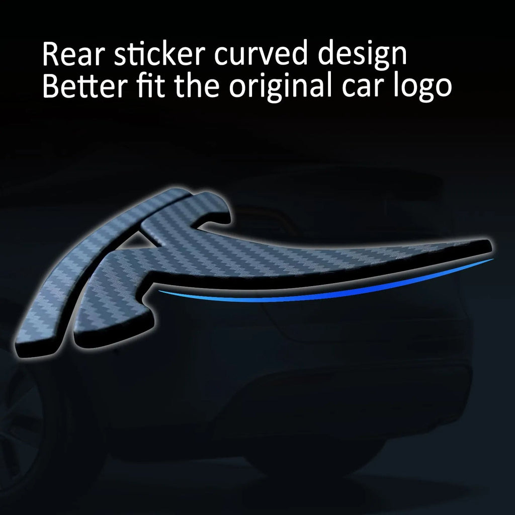 Glossy Carbon Fiber Emblem Cover Sticker for Tesla Model 3 (2017-2023) / Y (2020-2024) 3-Piece Kit - Teskay