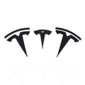 Glossy Carbon Fiber Emblem Cover Sticker for Tesla Model 3 (2017-2023) / Y (2020-2024) 3-Piece Kit - Teskay