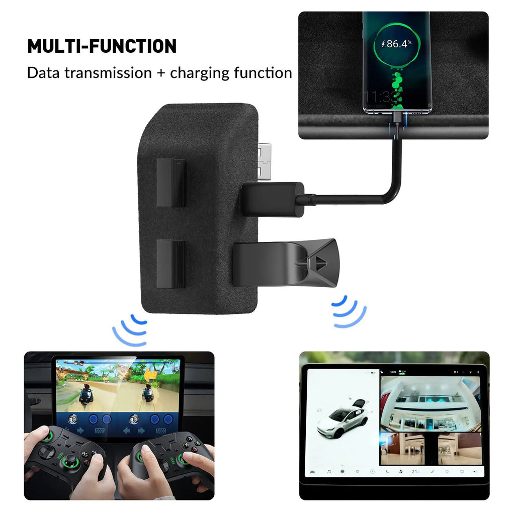 Glovebox USB Hub for Tesla Model Y / Model 3 Highland – Multi-Port ABS Flocking Dock - Teskay