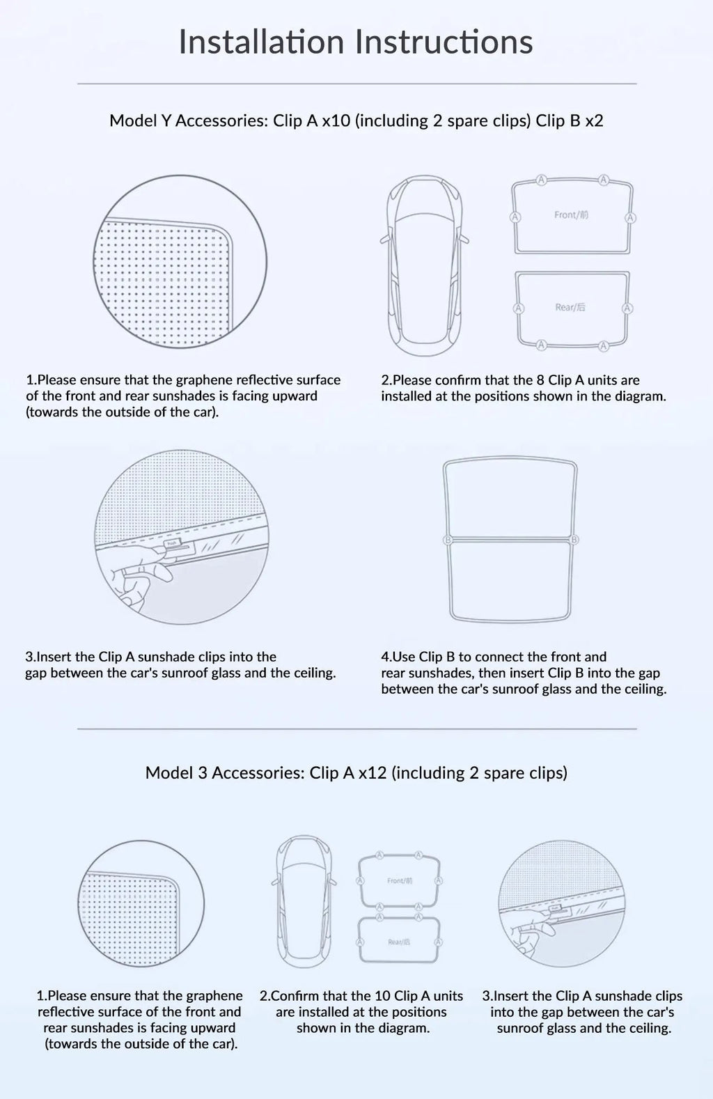 Graphene Sunshade for Tesla Model 3/Y - Teskay