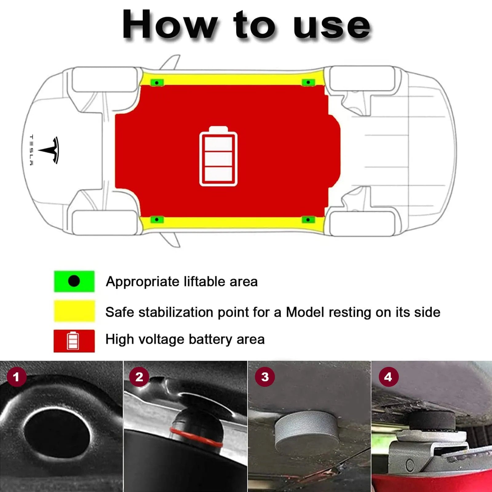 Lifting Jack Pad for Tesla Model 3/S/X/Y - Teskay