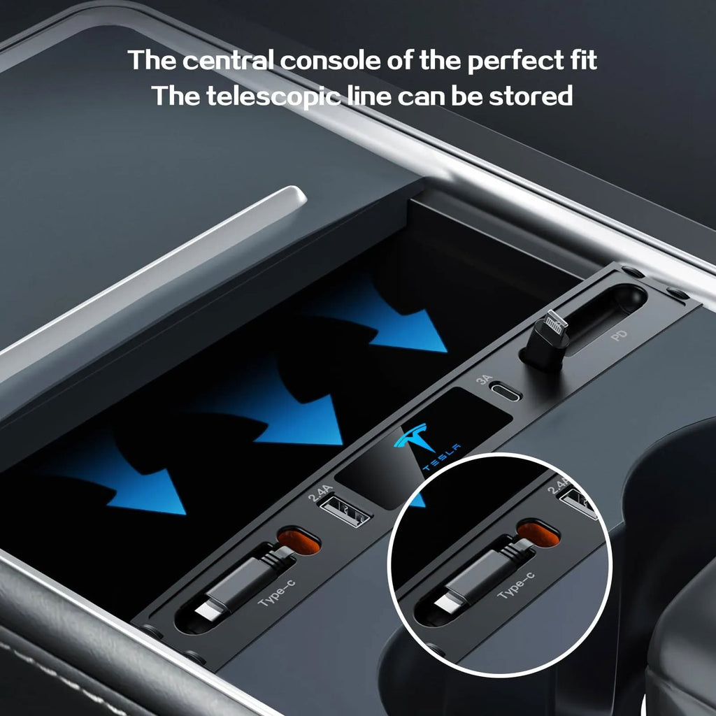 Retractable USB Hub for Tesla Model 3/Y（2021-2023） - Teskay