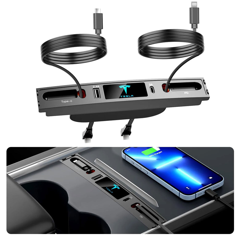 Retractable USB Hub for Tesla Model 3/Y（2021-2023） - Teskay
