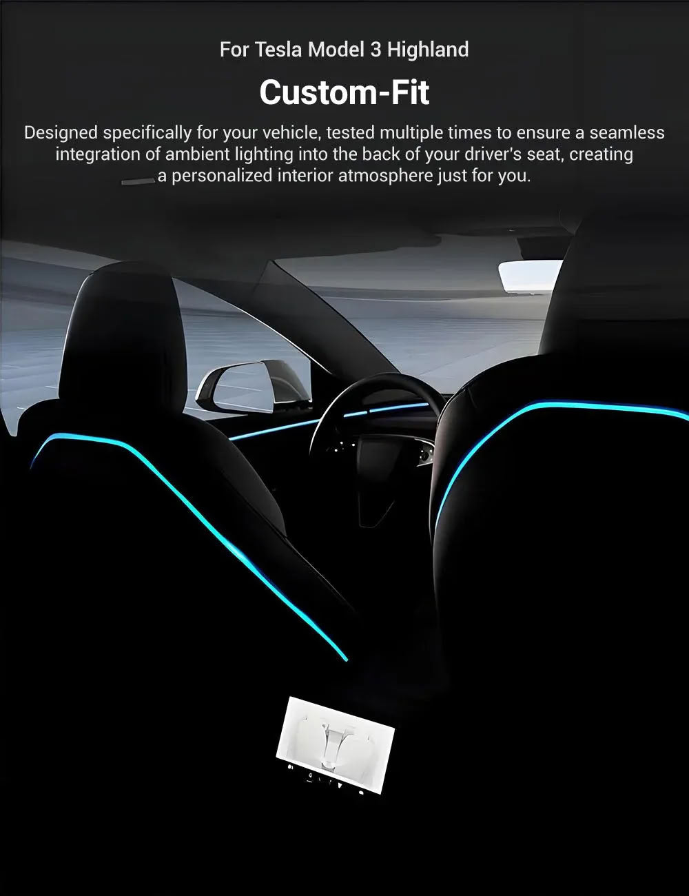 Seat Back Ambient Lighting for Tesla Model 3 Highland 2024+ / New Model Y 2025+ (Set of 2) - Teskay