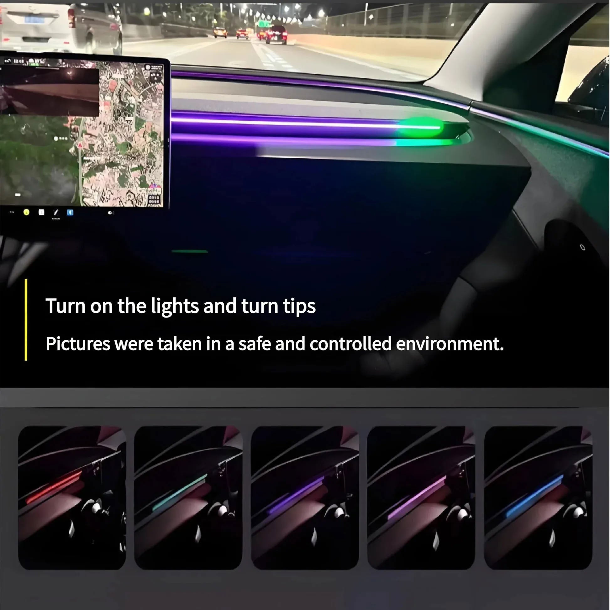 Smart BSD Blind Spot Monitor RGB Ambient Alert Lights for Tesla Model 3/Y - Teskay