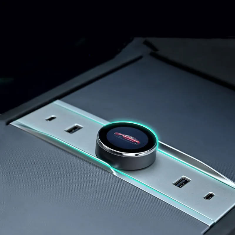 Smart Rotating Gear Shift Dock for Tesla Model 3 Highland - With Display and Quick Charge Ports - Teskay
