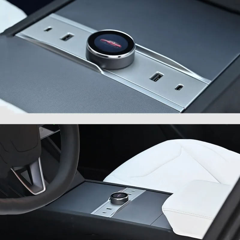 Smart Rotating Gear Shift Dock for Tesla Model 3 Highland - With Display and Quick Charge Ports - Teskay