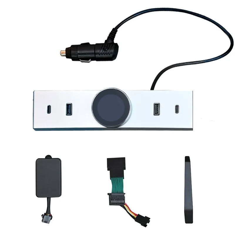 Smart Rotating Gear Shift Dock for Tesla Model 3 Highland - With Display and Quick Charge Ports - Teskay