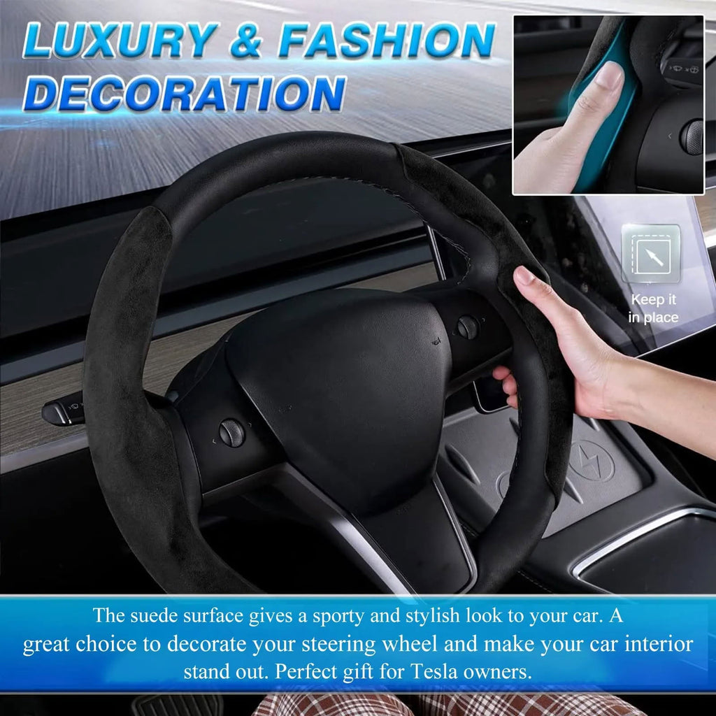 Steering Wheel Cover for Tesla Model 3/Y (2 Piece Kit) Teskay