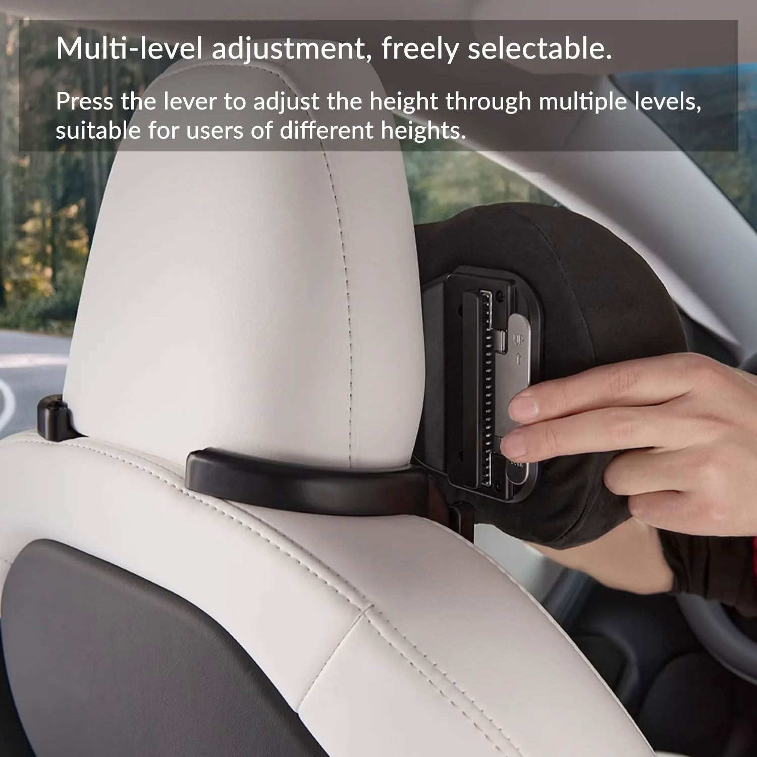 Suede Memory Foam Neck Pillow for Tesla Model 3/Y - Height Adjustable - Teskay