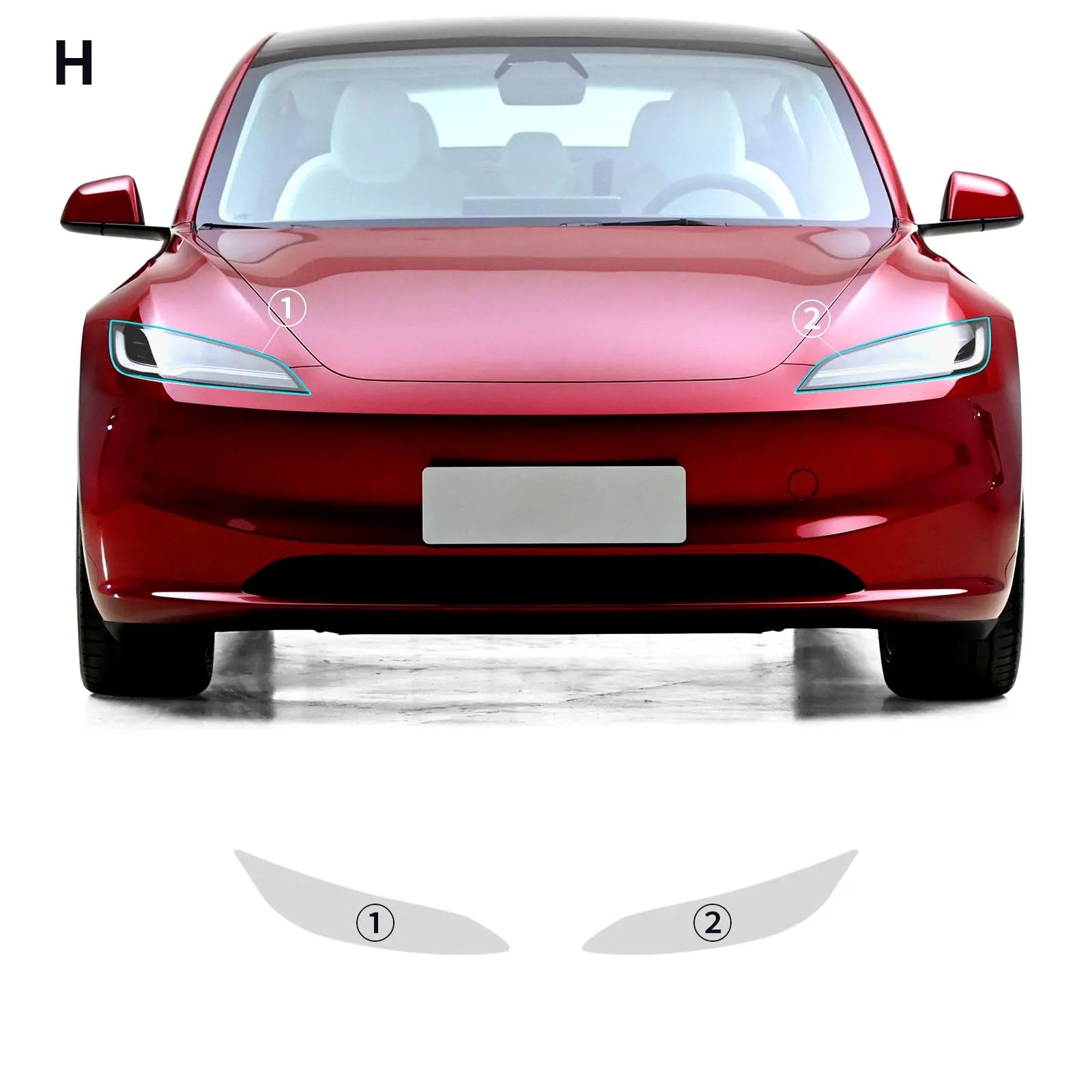 TPU HD Front and Rear Light Protective Film for Tesla Model 3 Highland 2024+ - Teskay