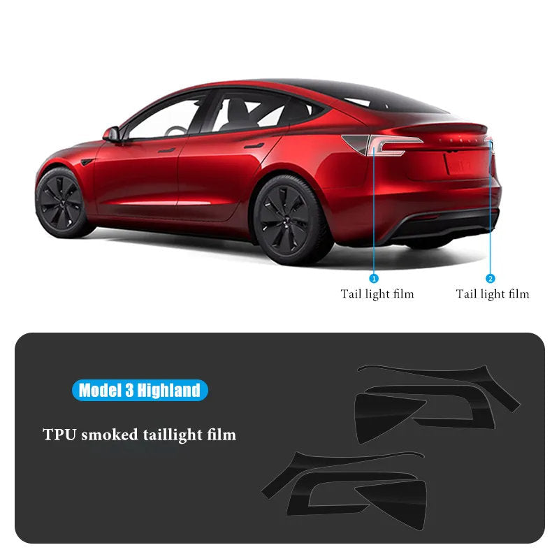 TPU HD Front and Rear Light Protective Film for Tesla Model 3 Highland 2024+ - Teskay