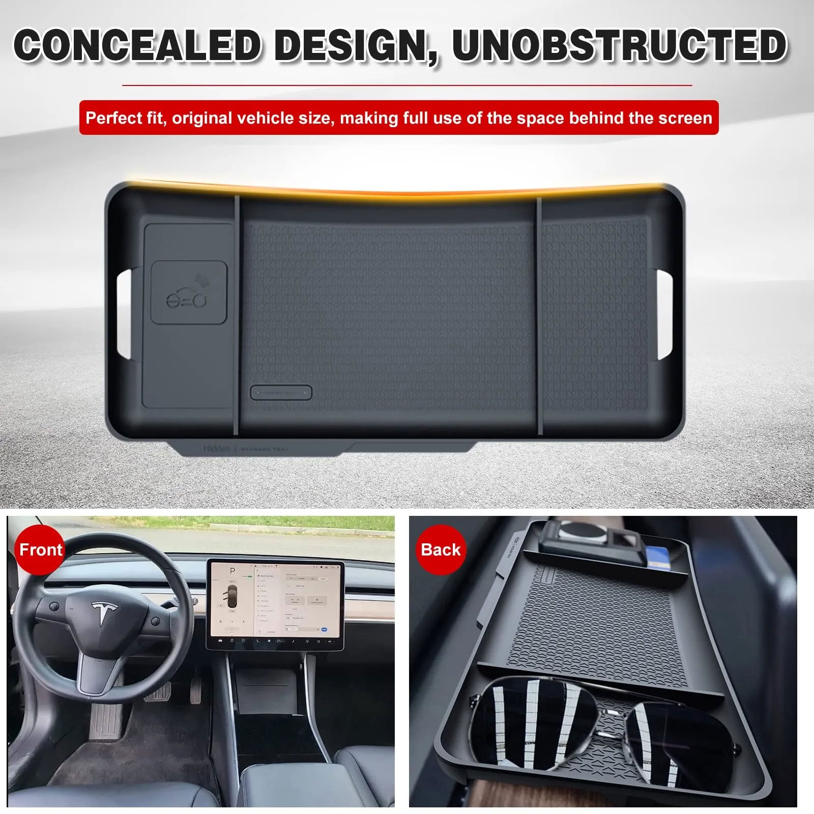 Tesla Model 3/Y Hidden Dashboard Storage Tray - Teskay