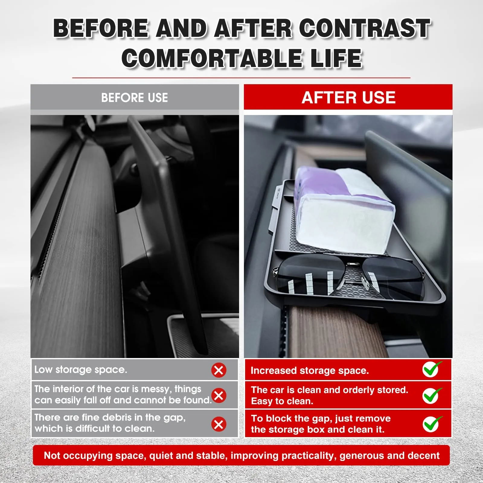 Tesla Model 3/Y Hidden Dashboard Storage Tray - Teskay