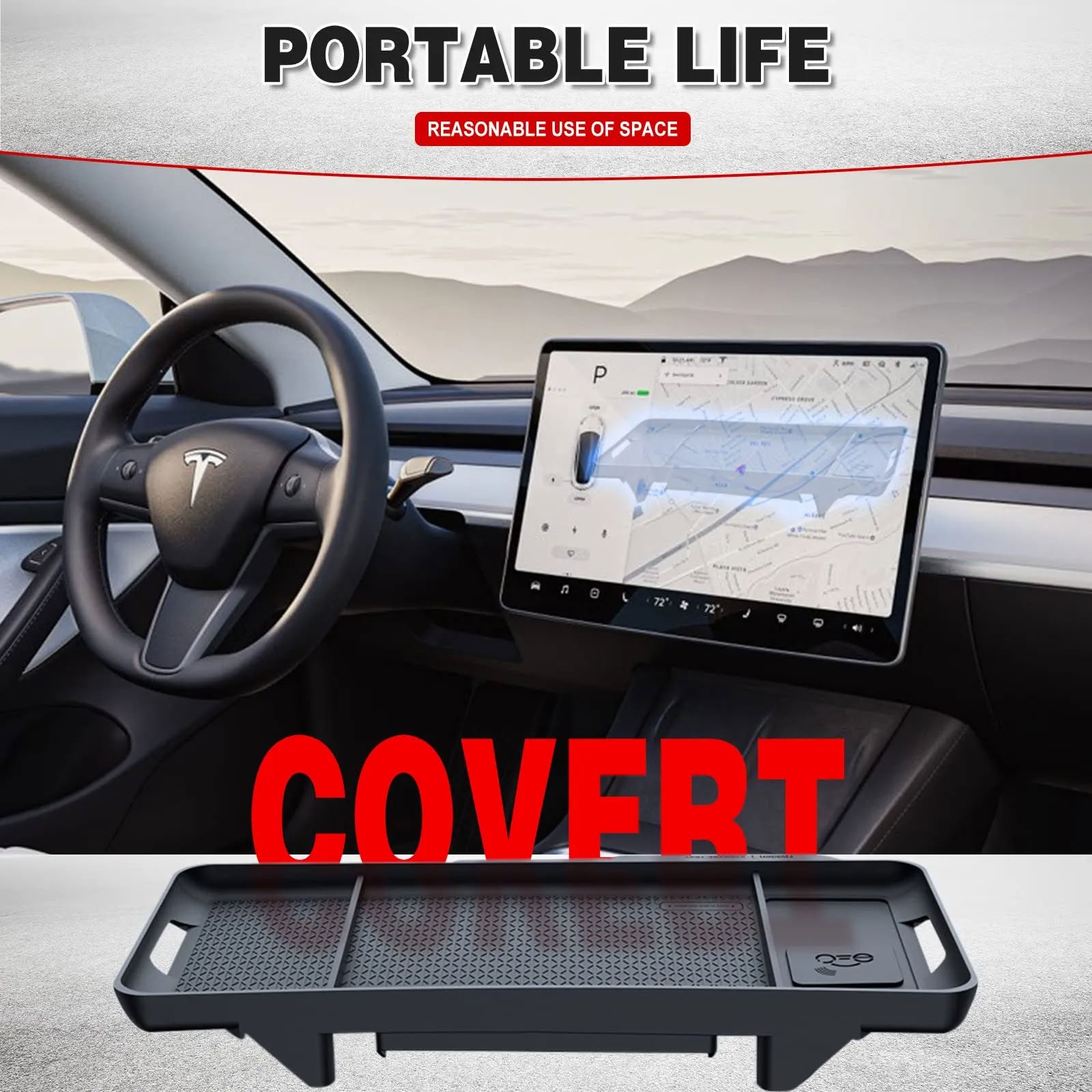 Tesla Model 3/Y Hidden Dashboard Storage Tray - Teskay