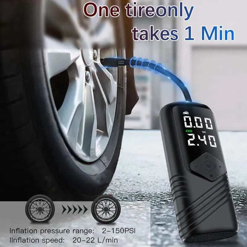 Tesla Smart Wireless Inflatable Pump – 150 PSI, 5000mAh Battery, Portable & Intelligent Tire Inflato - Teskay