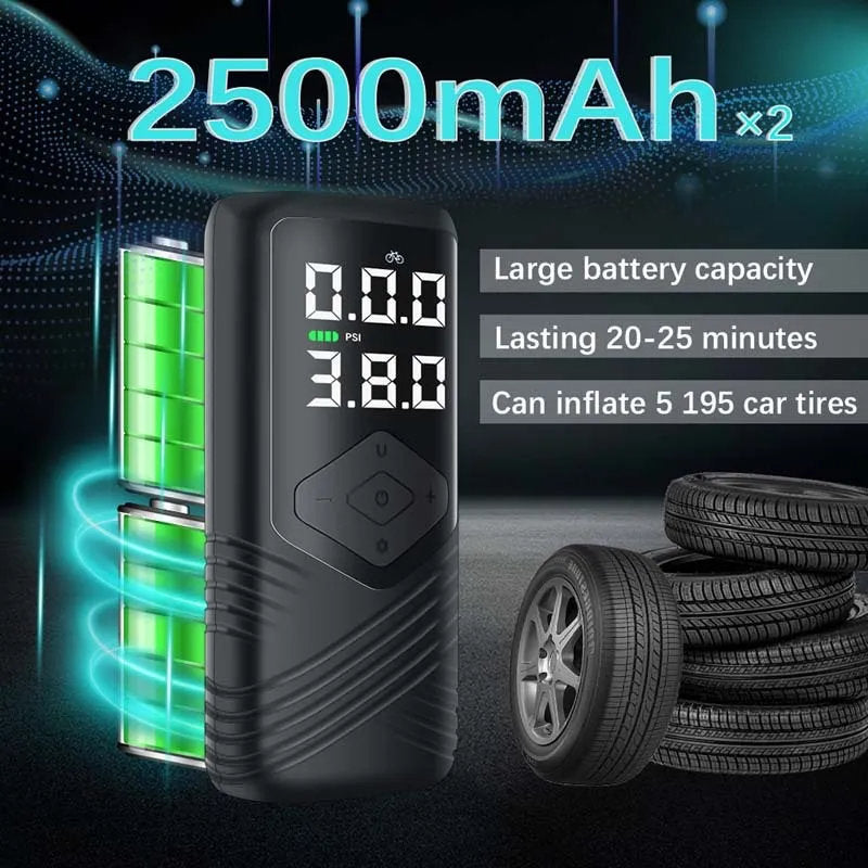 Tesla Smart Wireless Inflatable Pump – 150 PSI, 5000mAh Battery, Portable & Intelligent Tire Inflato - Teskay