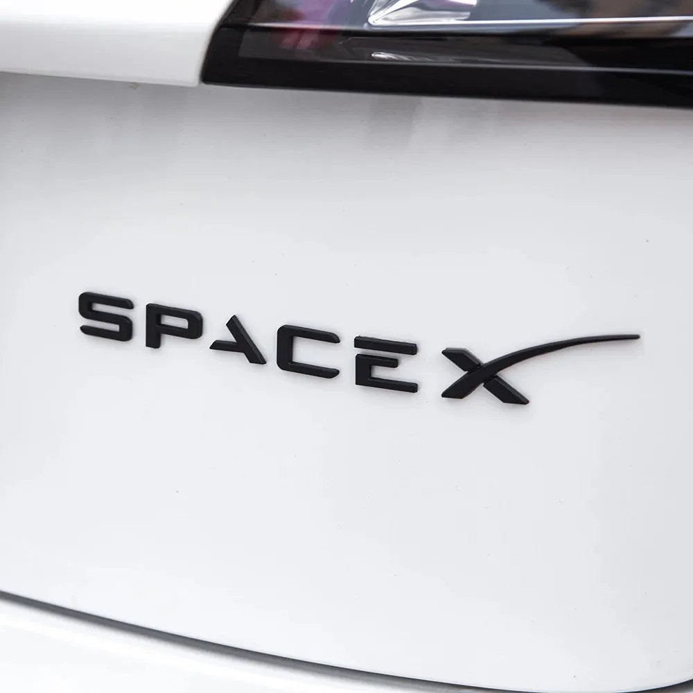 Tesla SpaceX Emblem – 3D Zinc Alloy Badge for Model S/3/X/Y - Teskay
