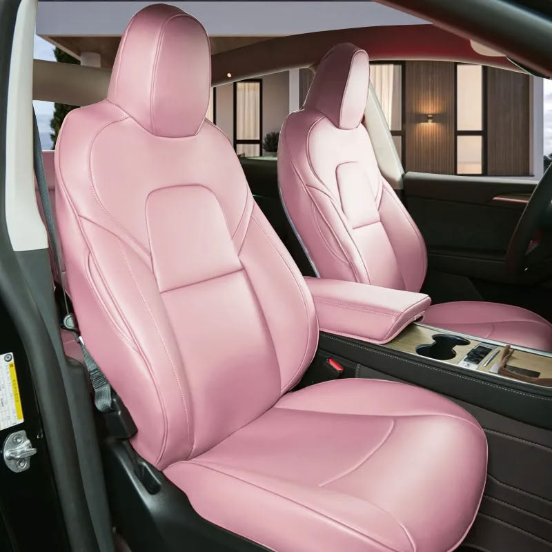 Tesla Model 3/Y Nappa Leather Seat Covers (5-Seat Models) – Airbag & Seat Belt Compatible - Teskay