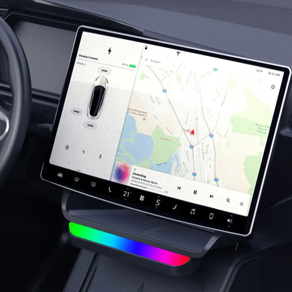 Tesla Model 3 / Model Y Under Screen Storage Box Center Console Organizer with Ambient Lighting Teskay