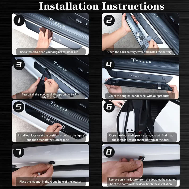 Tesla Model 3 (2019-2023.10) / Y (2020-2025.02) Illuminated Door Sills - Teskay