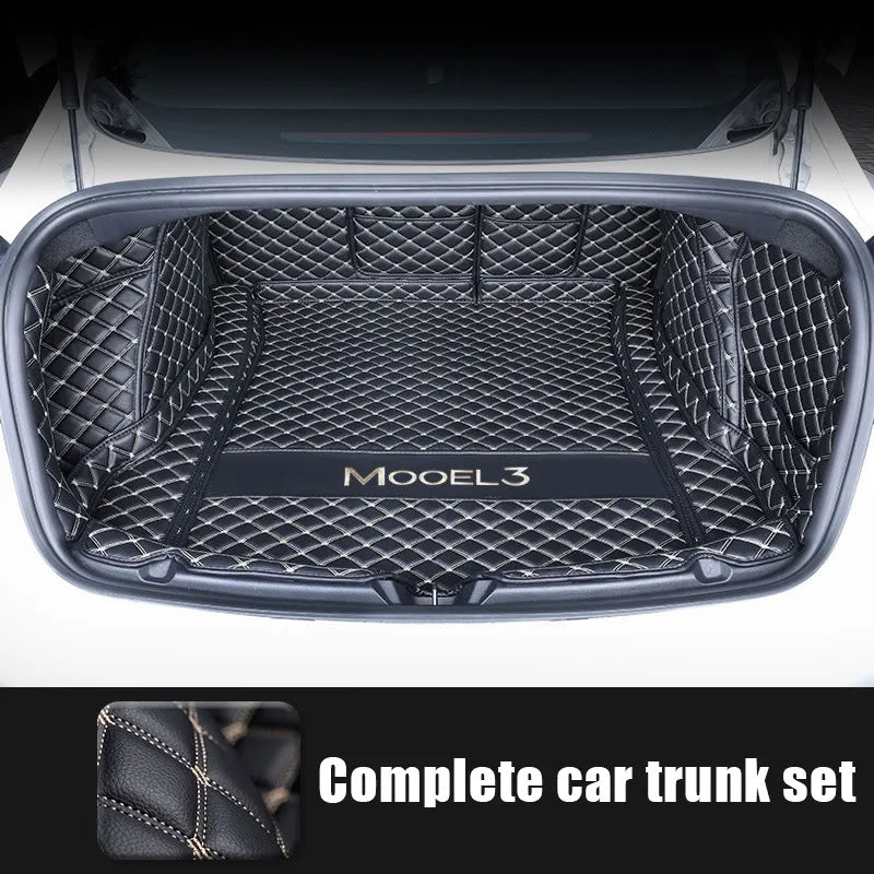 Tesla Model 3 Trunk Mats (8-Piece Set) - Waterproof, Soundproof, Stain-Resistant - Teskay