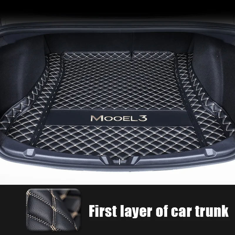 Tesla Model 3 Trunk Mats (8-Piece Set) - Waterproof, Soundproof, Stain-Resistant - Teskay