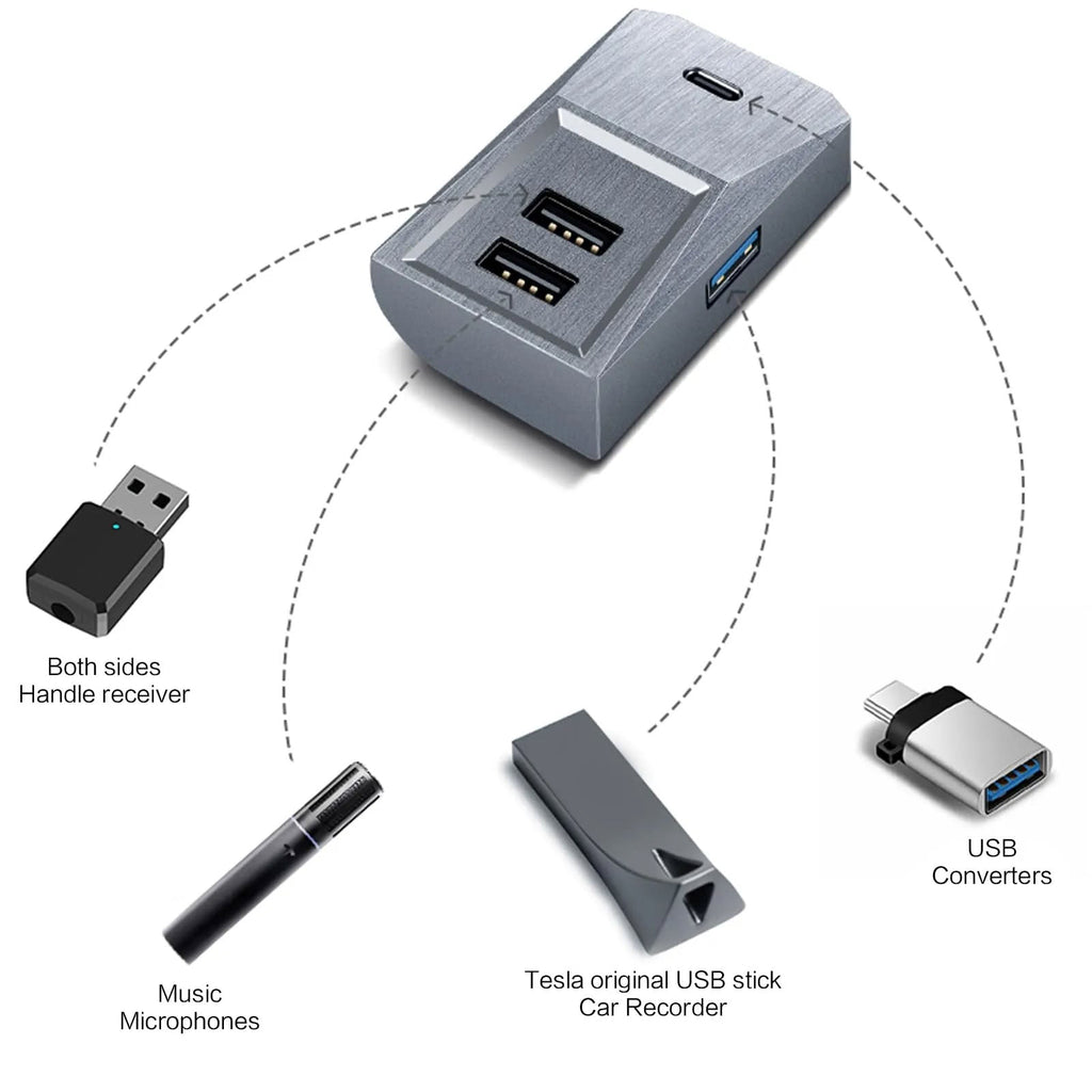 Tesla Model Y / Model 3 USB Glovebox Charging Hub - Teskay