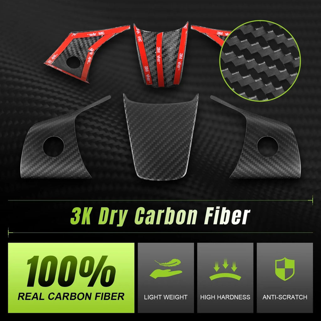 True Carbon Fiber Steering Wheel Patch for Tesla Model 3/Y - Teskay