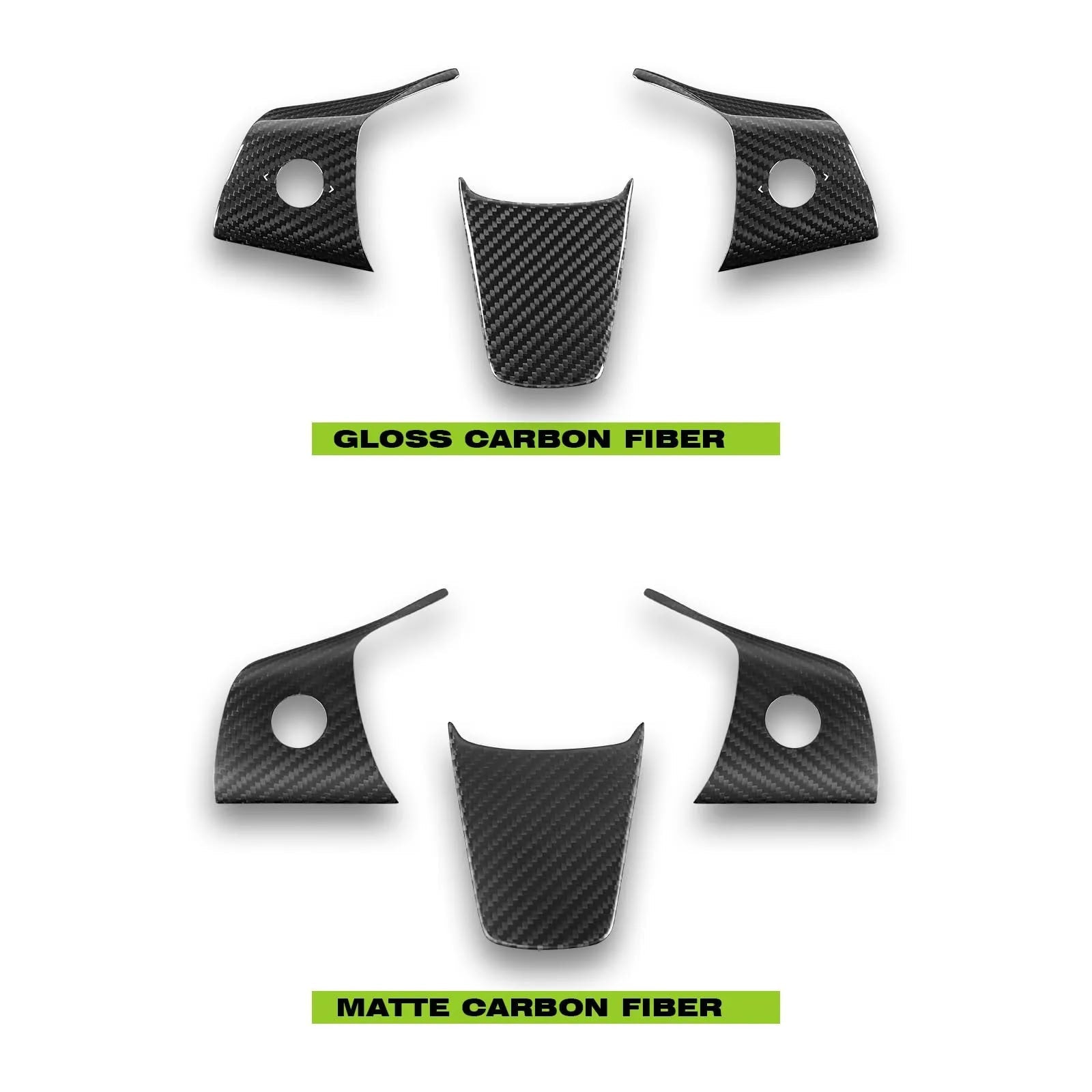 True Carbon Fiber Steering Wheel Patch for Tesla Model 3/Y - Teskay