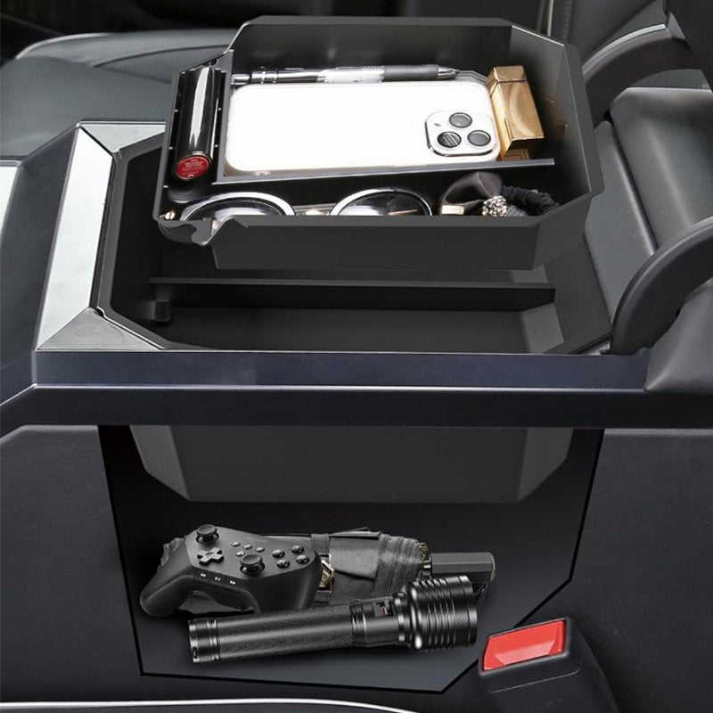 Armrest Storage Box Double Layer for Tesla Cybertruck - Teskay