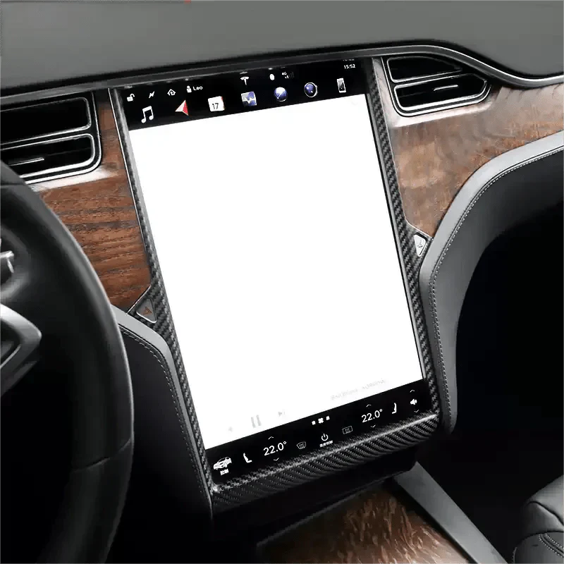 Center Display Frame Dry Carbon Fiber Overlay for Tesla Model S/X 2014-2020 - Teskay