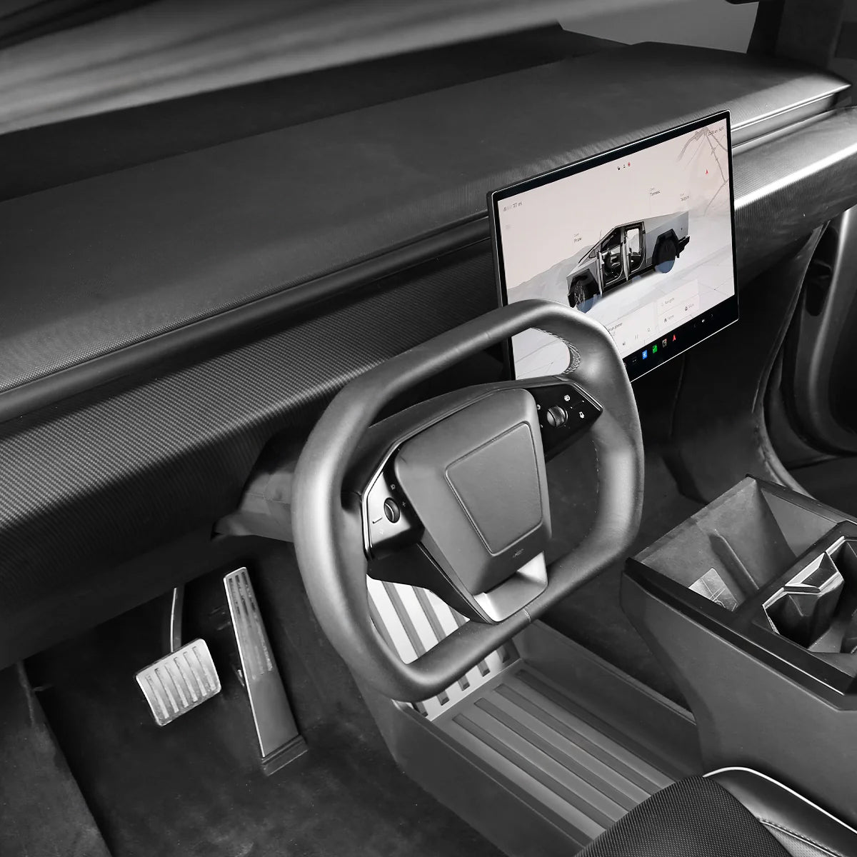 Cybertruck Carbon Fiber Dashboard Covers - 2PC Glare-Free Protection - Teskay3