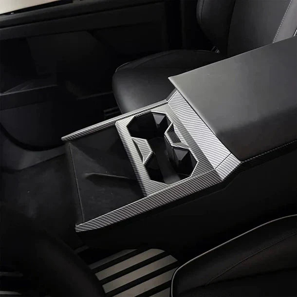 Dry Carbon Fiber Center Console Cup Holder for Tesla Cybertruck - Teskay
