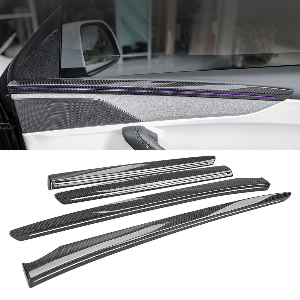 Dry Carbon Fiber Door Trim Cover for Tesla Model Y Juniper - Teskay