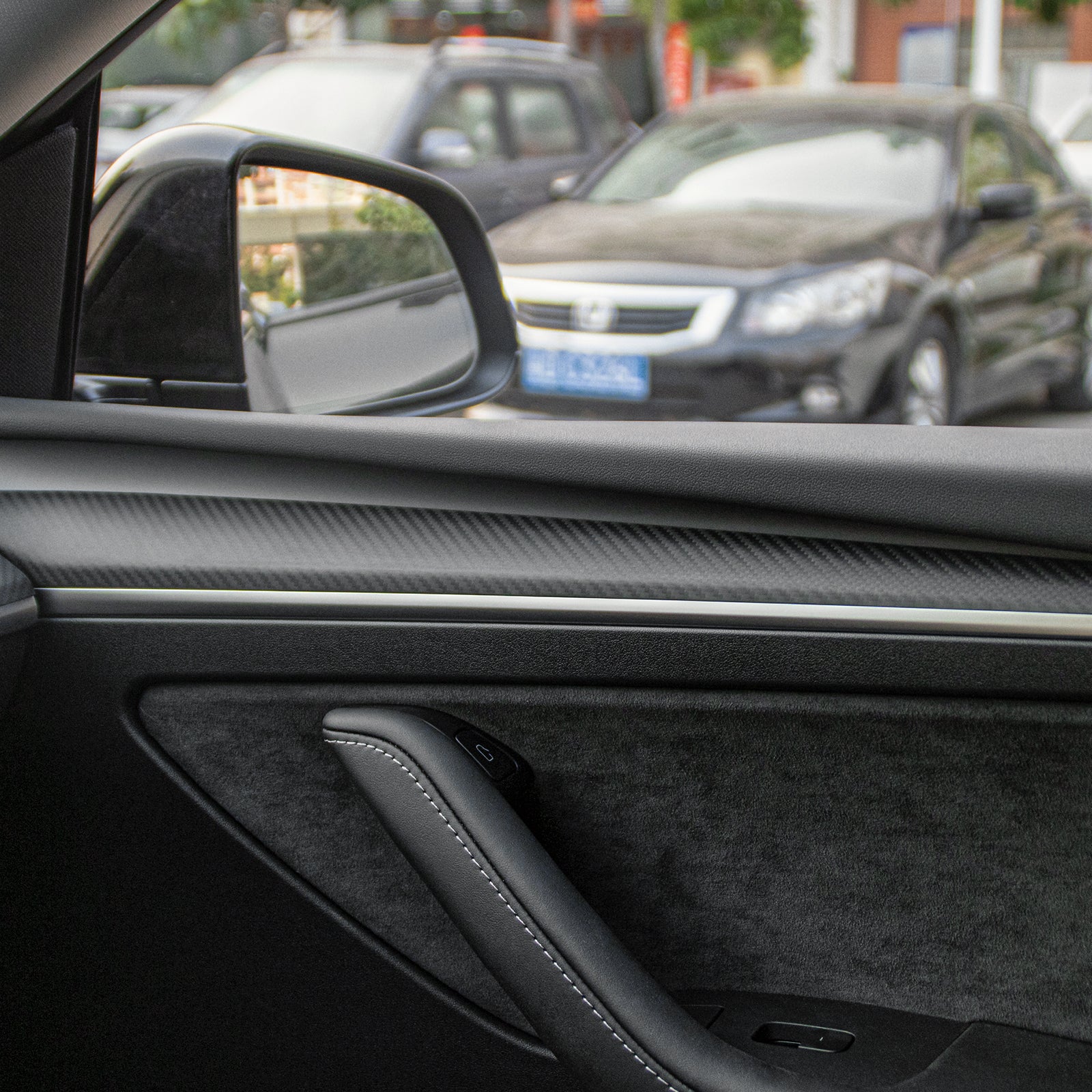 Tesla Model 3/Y Carbon Fiber Door Panel Trim (2pcs) - Teskay