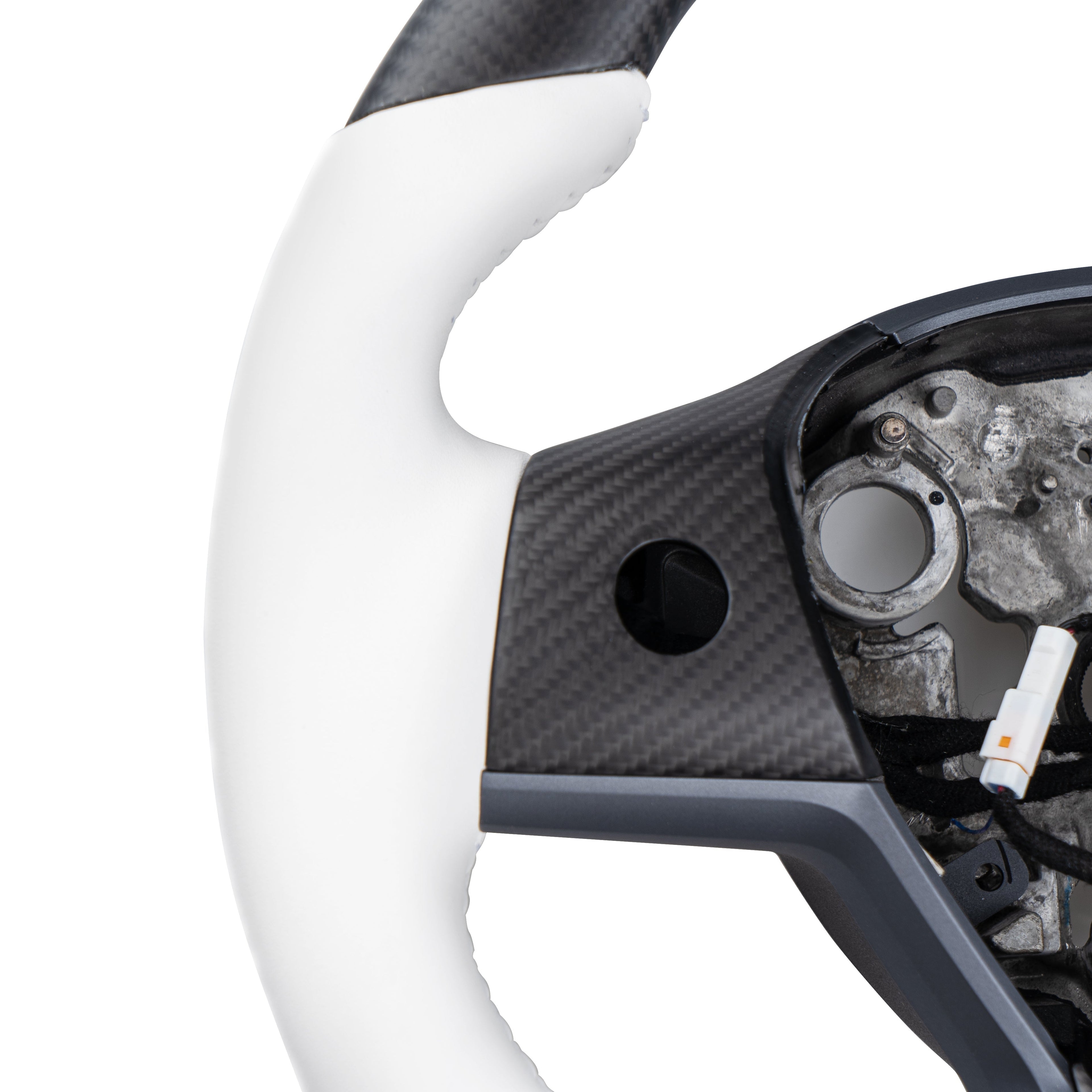 Sport Round Carbon Fiber Steering Wheel for Tesla Model 3/Y - Teskay
