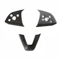 Carbon Fiber Steering Wheel Center Trim Cover for Tesla Model 3/Y  - Teskay