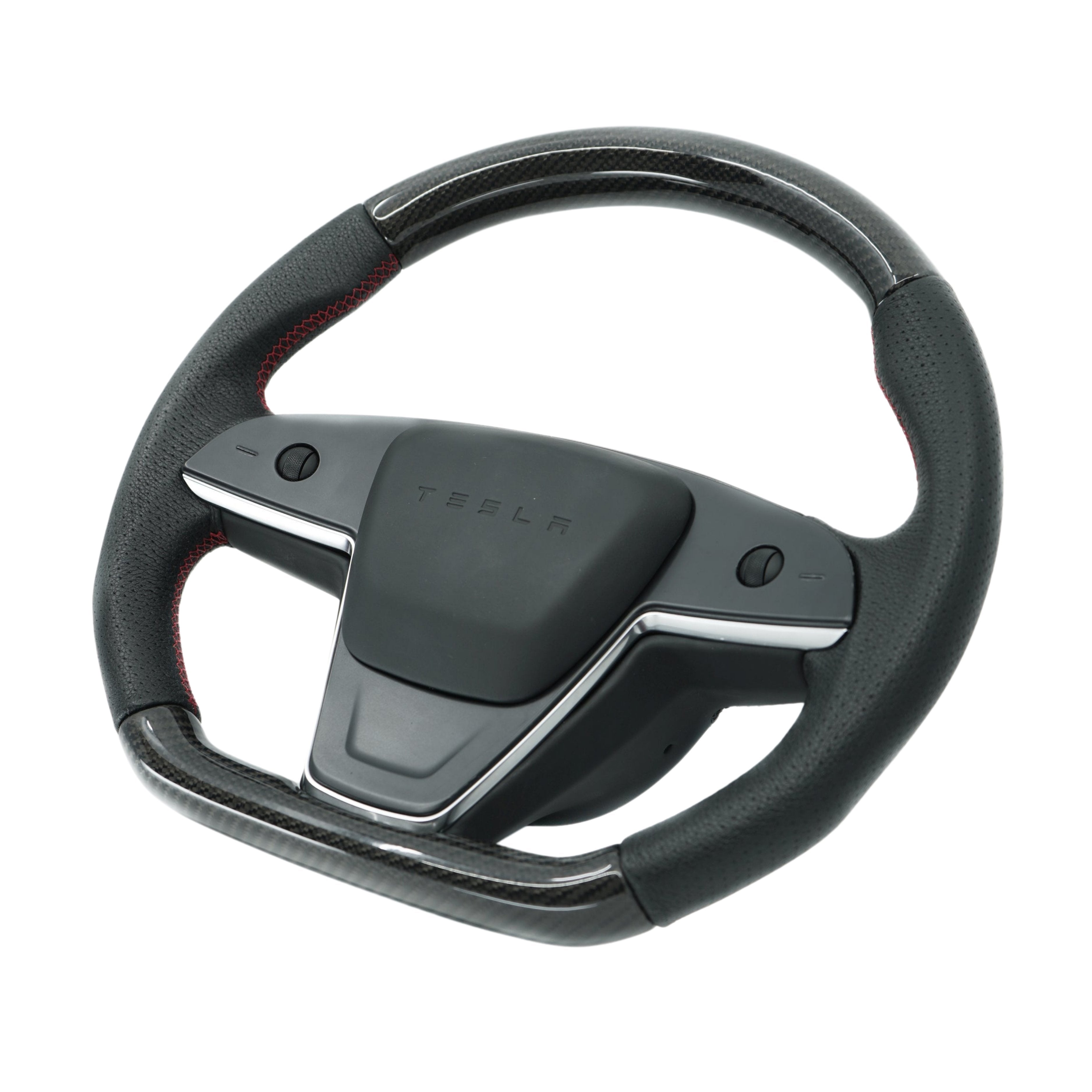 Plaid Round Steering Wheel Replacement for Tesla Model S / X 2021-2025 - Teskay