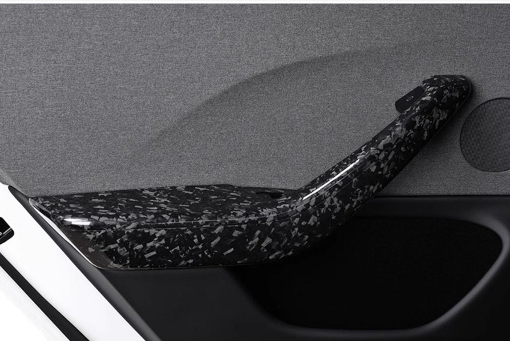 Real Dry Carbon Fiber Door Armrest Cover Overlays for Tesla Model 3 Highland - Teskay
