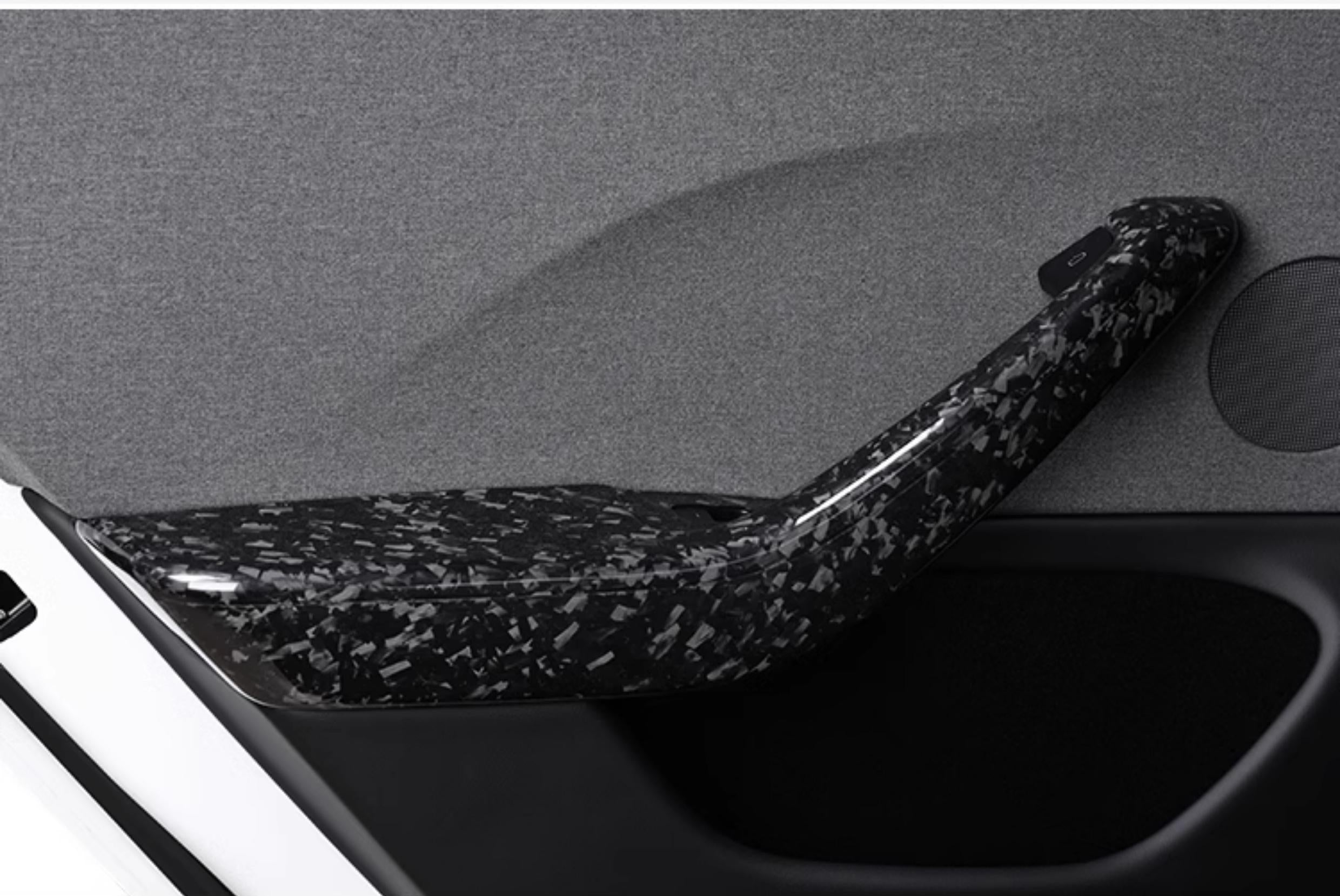 Real Dry Carbon Fiber Door Armrest Cover Overlays for Tesla Model 3 Highland - Teskay