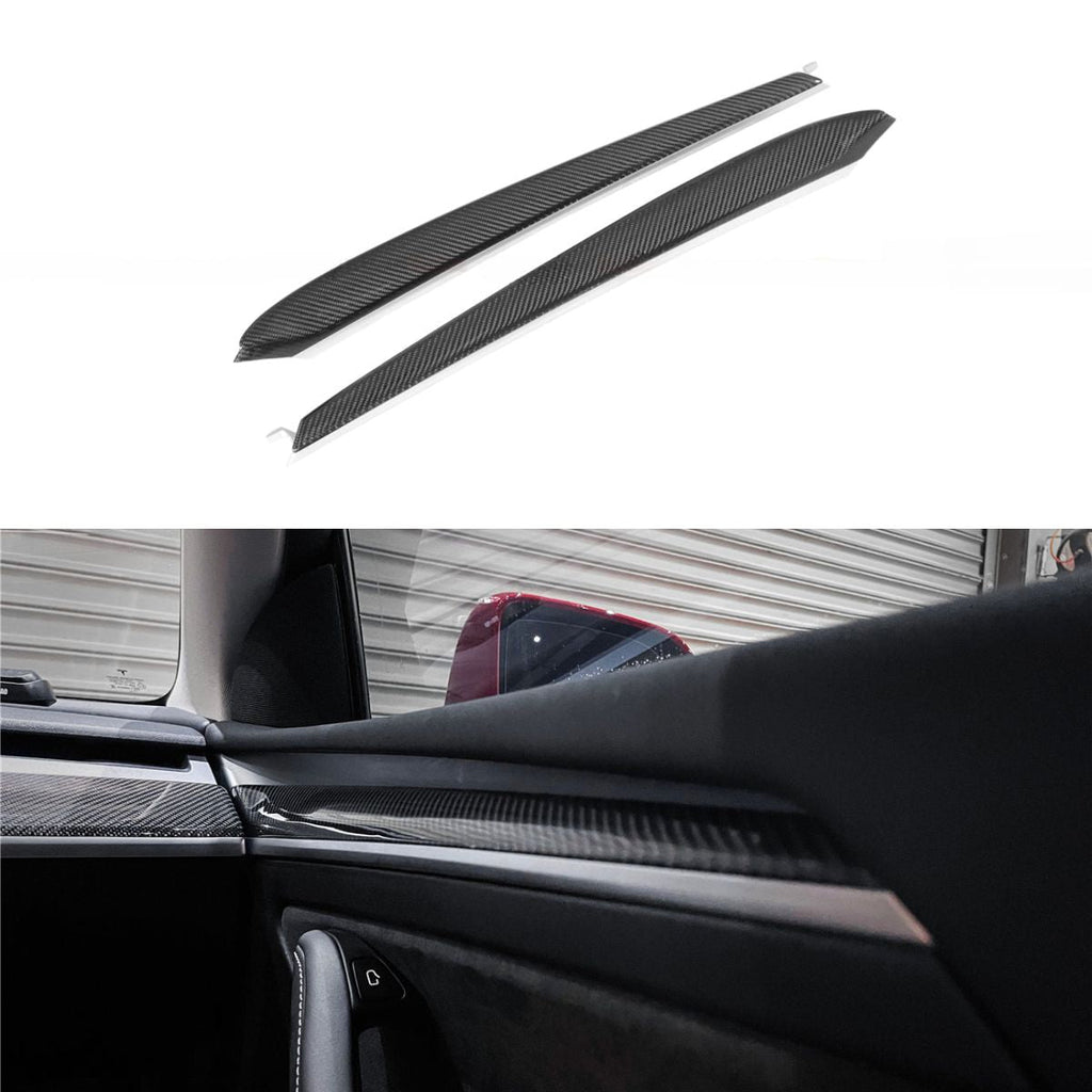Repalcement Real Carbon Fiber Front Door Trim Panel  for Tesla Model 3 / Y 2021-2023 - Teskay