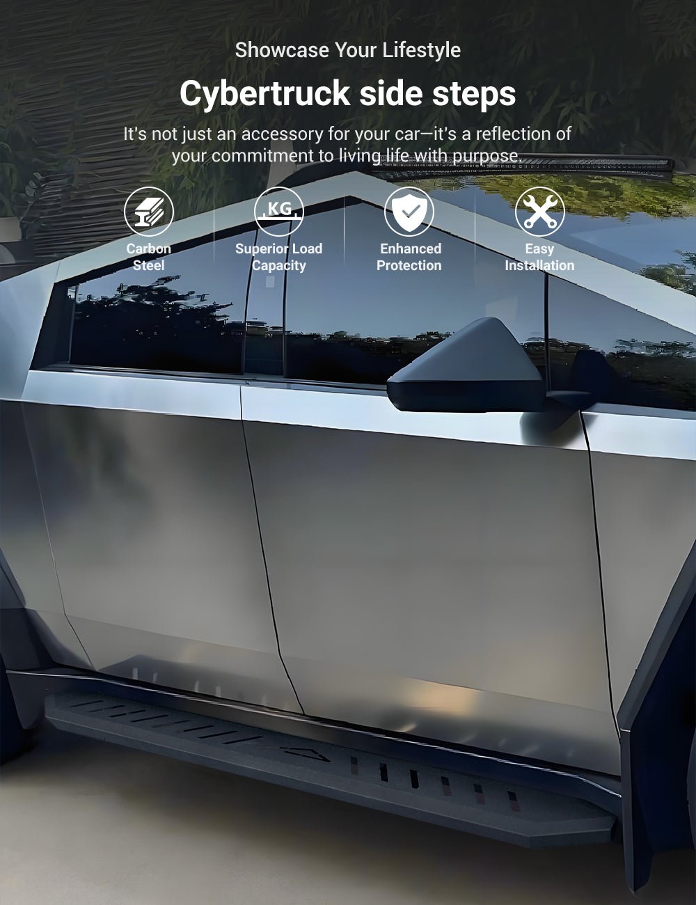 Running Boards Side Steps for Tesla Cybertruck (2PCS) - Teskay