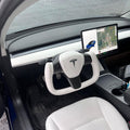 White Leather Yoke Steering Wheel for Tesla Model 3/Y - Teskay