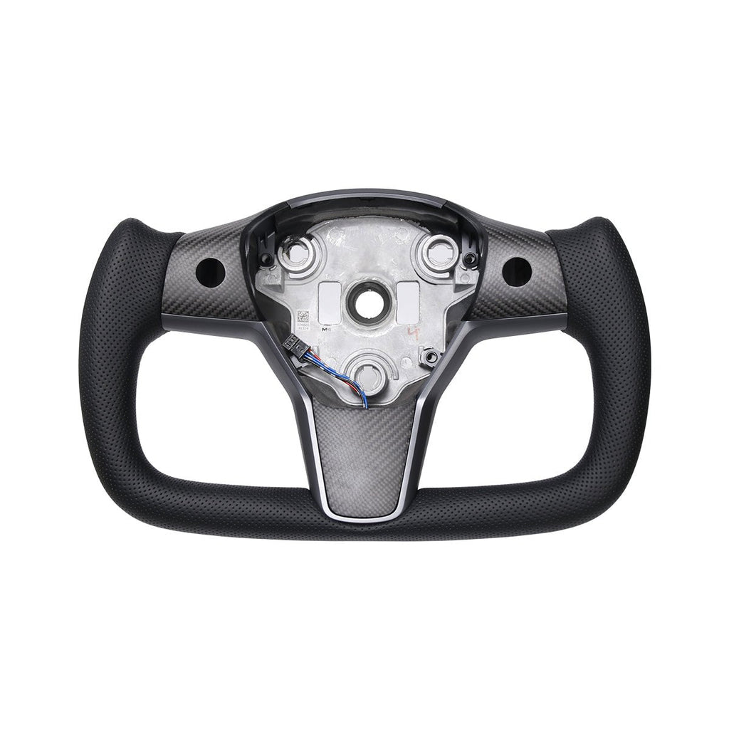 Perforated Leather Yoke Steering Wheel for Tesla Model 3 / Y - Teskay